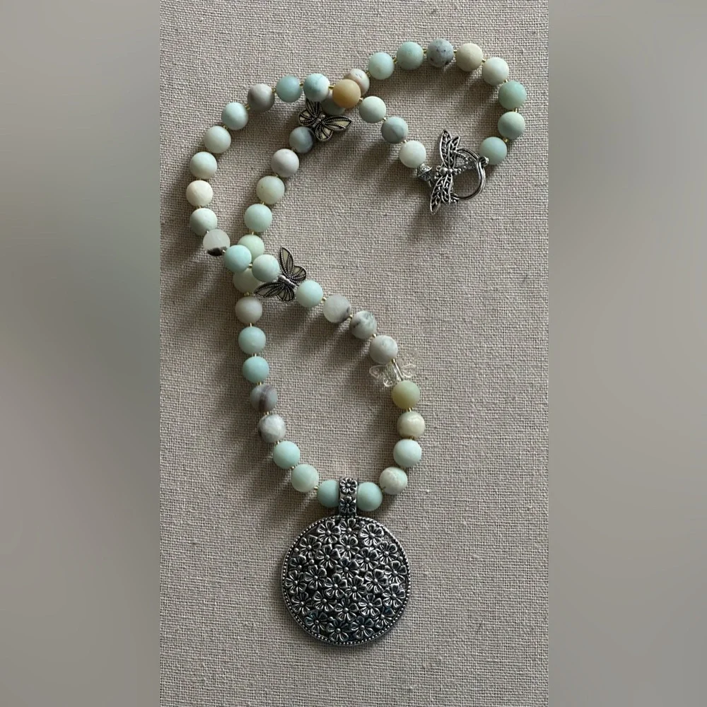 26-1/2 inch Amazonite bead necklace NWOT - Picture 2 of 13